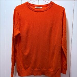 Woolovers Size Medium Orange Merino Wool Cashmere Sweater